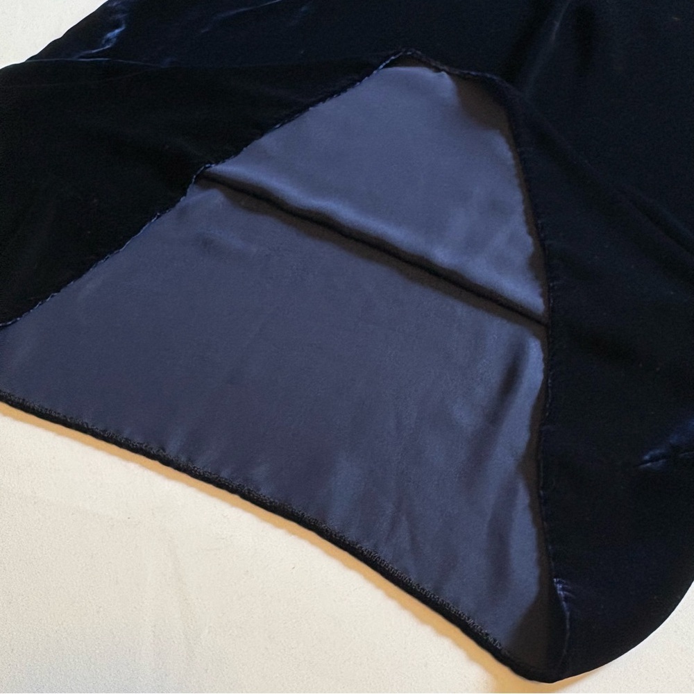 Vintage Ralph Lauren Silk Velvet Tunic Mini Dress Button Collar Turtleneck 90s 6 - Picture 10 of 14